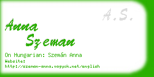 anna szeman business card